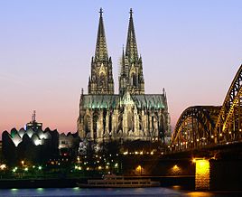 Cologne Cathedral at nighttime